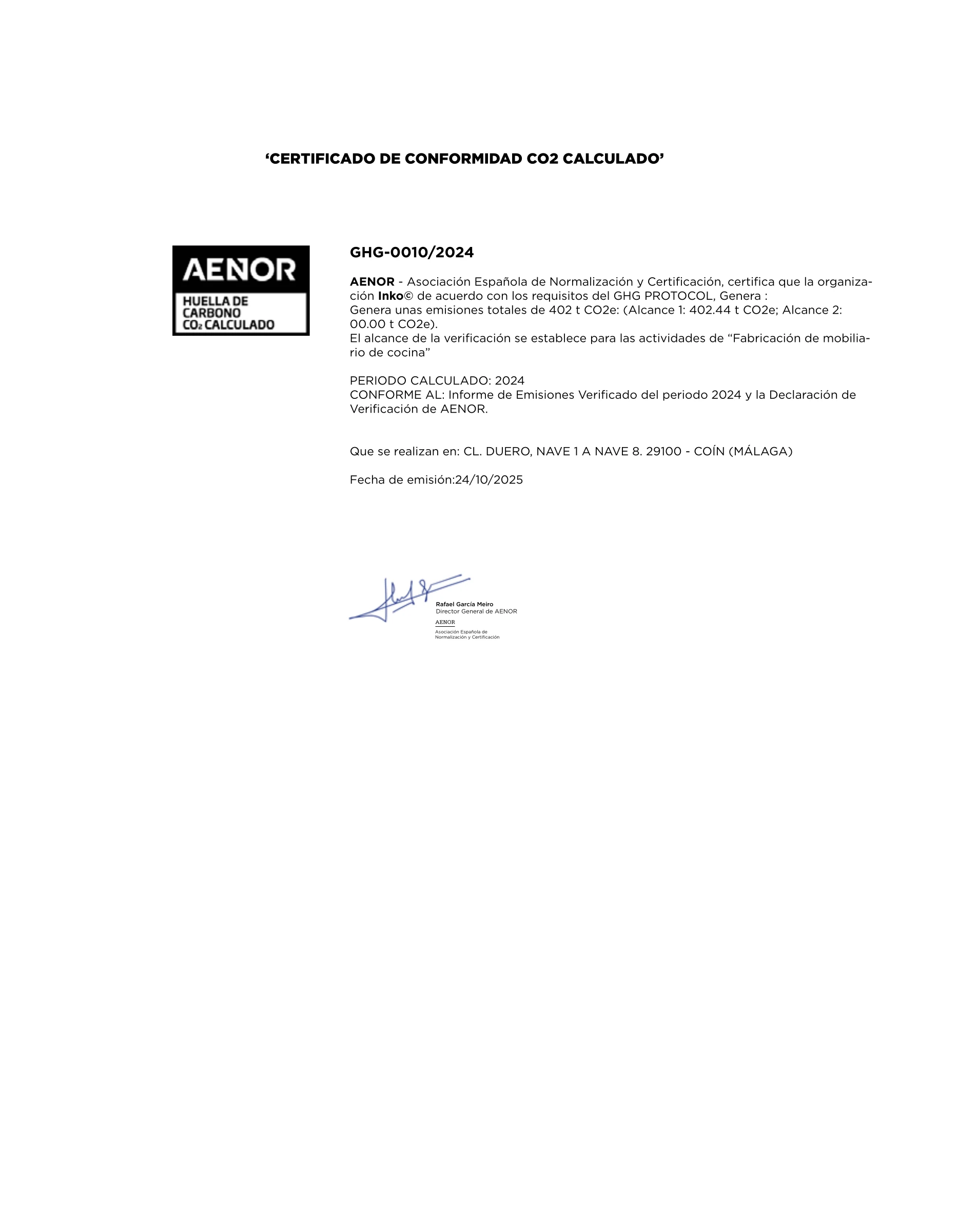 Página 7 del catálogo técnico Inko (ed. 24-jun-2026), sección certificados